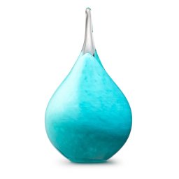 Kristalglazen 3D Traan Urn Turquoise Opaque (0.28 liter)