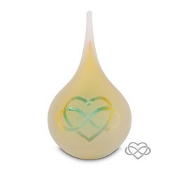 Medium Traan Urn Love Forever Frosted Goud-Groen (0.28 liter)