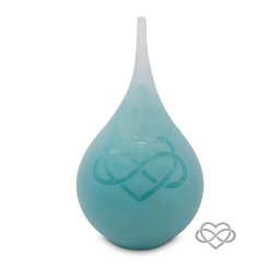 Medium Traan Urn Love Forever Frosted Turquoise (0.28 liter)