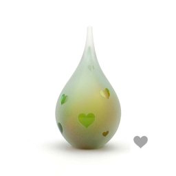 Mini Traan Urn Hartjes Frosted Goudgroen (0.05 liter)