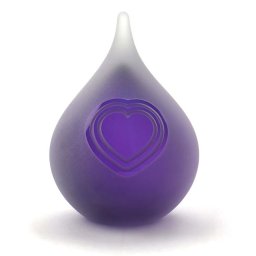 Kleine Bubble Traan Urn Kloppend Hart Frosted Purple (0.12 liter)