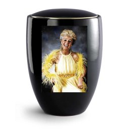 Grote Zwarte Florentina Urn met Eigen Foto (4 liter)