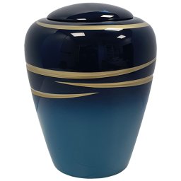 Ovale Resin Urn Shiny Blue Verlopend (3.8 liter)