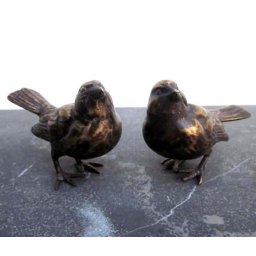 Zwaar Bronzen Mussen Grafset - Brons
