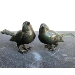 Zwaar Bronzen Mussen Grafset - Groen Gepatineerd Brons