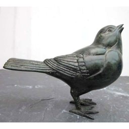 Zwaar Bronzen Merel Grafdecoratie - Groen Gepatineerd