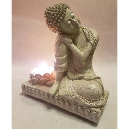 Slapende Boeddha Dieren Urn met Lotus Kaarshouder (0.6 liter)