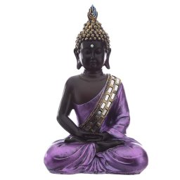 Thaise Meditatie Boeddha Dieren Urn Paars - Zwart (0.9 liter)