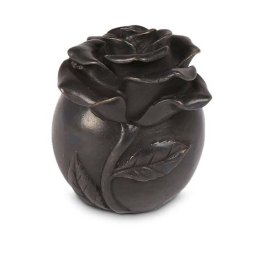 Bronzen Mini Bol Dieren Urn met Roos (0.1 liter)