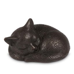 Bronzen Dieren Urn Slapend Katje (0.25 liter)