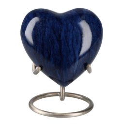 Elegance Hart Dierenurn Darkblue Stripes, inclusief Standaard (0.1 liter)