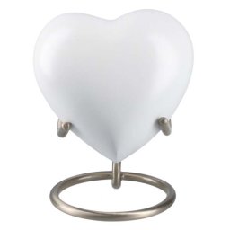 Elegance Hart Dierenurn Matwit Marble, inclusief Standaard (0.1 liter)