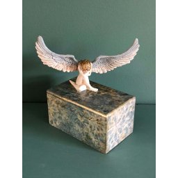 Treurend Engeltje op Decoupage Mini Dieren As-sokkel (0.4 liter)