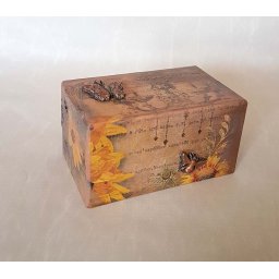 Design Mini Dieren Urn Vlinders en Zonnebloemen (0.4 liter)