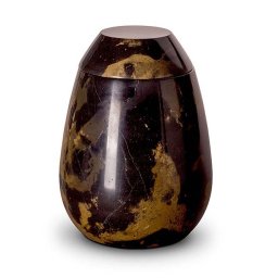 Grote Marmeren Dieren Urn Zwart - Beige (3.7 liter)