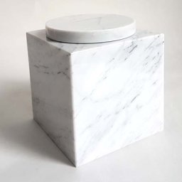 Marmeren Dieren Urn Kubus Grijswit (0.3 liter)