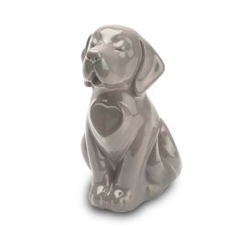 Honden urn of Asbeeld Hond Hartje Grijs (0.8 liter)