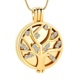 Assieraad Levensboom Goud Zirkonia, inclusief Slangencollier