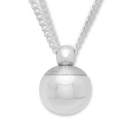 Zilveren Gedenksieraad Rond Urntje, inclusief Zilveren Collier