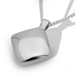 Zilveren ashanger Ruit, inclusief Zilveren Collier