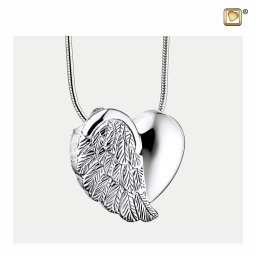 Ashanger LoveWings Hart Zilver, inclusief Design Slangencollier