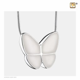 Ashanger Vlinder Parelwit, inclusief Design Slangencollier