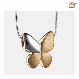 Ashanger Vlinder Bicolor Verguld Zilver, inclusief Design Slangencollier