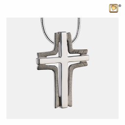 Ashanger Elegant Cross Geborsteld Ruthenium, met Slangencollier
