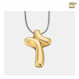 Ashanger Verguld Zilver Design Kruis, inclusief Slangencollier