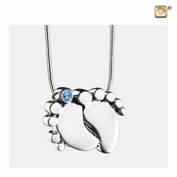 Ashanger Babyvoetjes Blauw Swarovski, inclusief Design Slangencollier