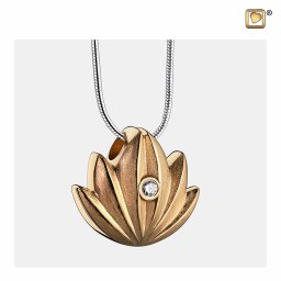 IJsmat Vergulde Ashanger Lotus Zirkonia, met Design Slangencollier