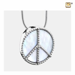 Zilveren Ashanger Mother of Pearl Peace, inclusief Slangencollier