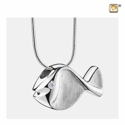 Matzilveren Ashanger Vis Zirkonia, met Design Slangencollier