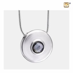 Ronde Ashanger Swarovski Matzilver, inclusief Design Slangencollier