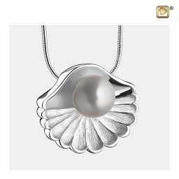 Matzilveren Ashanger Schelp met Parel, inclusief Slangencollier