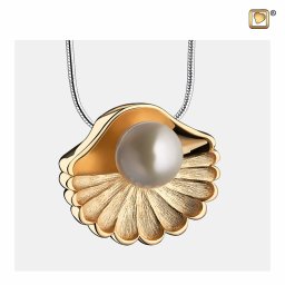IJsmat Vergulde Ashanger Schelp met Parel, inclusief Slangencollier