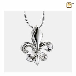 Zilveren Ashanger Franse Lelie, inclusief Design Slangencollier