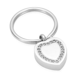 Sleutelhanger met Asbestemming Hart-Zirkonia Zilver