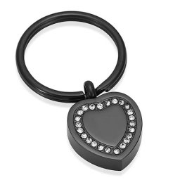 Sleutelhanger met Asbestemming Hart-Zirkonia Inktzwart