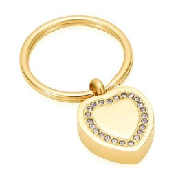 Sleutelhanger met Asbestemming Hart-Zirkonia Goud