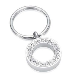 Sleutelhanger met Asbestemming Cirkel-Zirkonia Zilver