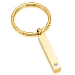 Sleutelhanger met Asbestemming Buisje-Zirkonia Goud