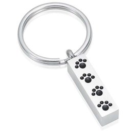 Sleutelhanger met Asbestemming Buisje-Pootjes Zilver