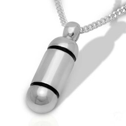 Zilveren Assieraad Capsule met Twee Zwarte Ringen