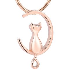 RVS ashanger Zittend Katje Rozegoud, inclusief Slangencollier