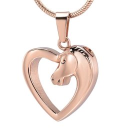 RVS Ashanger Paardenhart Rozegoud, inclusief Slangencollier