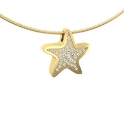 Gouden Ashanger Zeester met 31 Diamantjes