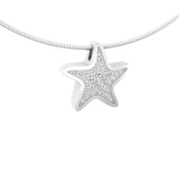 Witgouden Ashanger Zeester met 31 Diamantjes
