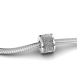 Ronde Vingerafdruk Bedel of Hanger Zilver