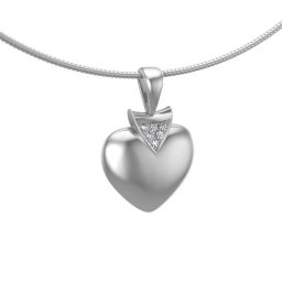 Zilveren Ashanger Klein Hart met 6 Zirkonia